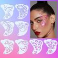 16Pcs Reusable Face Painting Tattoo Stencil Set Hollowed Body Art Eyebrow Template Hand Drawn Spray Painting DIY Stencils. 
