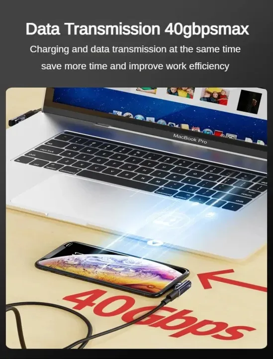 USB4.0%20Thunderbolt3%20Magnetic%20Adapter%20USB%20C%20To%20Type%20C%2040Gbps%20100W%20Fast%20Charging%20Magnet%20Converter%20Cable%208K@60Hz%20USB%20Type%20C%20Adapter%20-%20Image%202