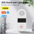 Tuya Wifi Alarm Security SOS Alarm Wireless 130dB Sound System  Smart Voice Alarm with Light APP Remote Control Smart Life Devic. 