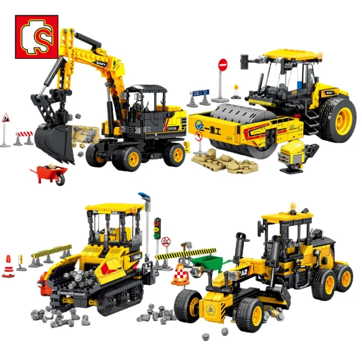 SEMBO City Excavators Engineering Vehicle Building Blocks Kits Grader ...