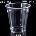 100 pcs | 210 ml Disposable Glass for water , juice and cold drinks. 