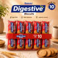 Khajurico Digestive Biscuits 50g | High Fiber Healthy Wheat Biscuits | Light & Crunchy Tea Time Snack for Digestion Support (Pack of 10). 