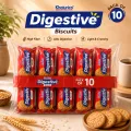 Khajurico Digestive Biscuits 50g | High Fiber Healthy Wheat Biscuits | Light & Crunchy Tea Time Snack for Digestion Support (Pack of 10). 