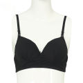 Black Cotton Foam Wireless Bra for Women - Adjustable Straps, Multiple Sizes (32B-38B). 