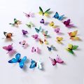 12 Piece 3D Foldable Plastic Butterflies Multicolor Wall, Fridge, and Door Decoration PVC Material. 