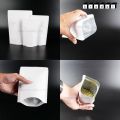Zipper lock coffee bag solid white kraft paper bag Matte clear foil silver stand up (50/pack)-kraphat. 