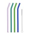Reusable Glass Drinking Straws - Multi-colour. 