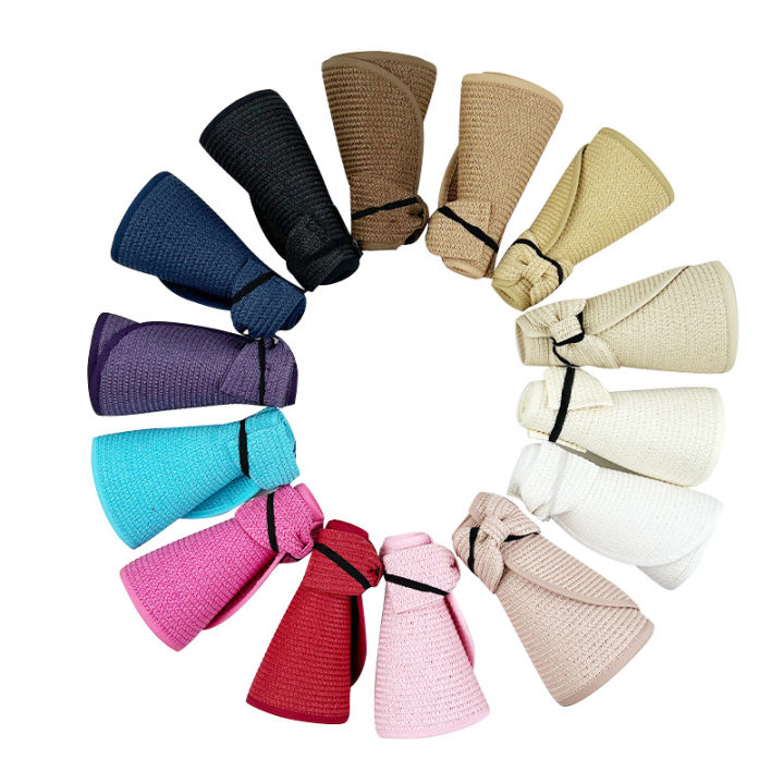 New%20Women%20Summer%20Visors%20Hat%20Foldable%20Sun%20Hat%20Wide%20Large%20Brim%20Beach%20Hats%20Straw%20Hat%20Chapeau%20Femme%20Beach%20UV%20Protection%20Cap%20-%20Image%203