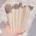 10 cream white/12 pink strawberry soft hair Makeup brush set eye shadow loose powder eyebrow brush foundation make-up powder blusher highlight concealer set brush super soft and loose. 