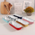 【Special Promotion】 10Pcs 200ml Aluminum Foil Baking Cake Box Rectangular Tin Cupcake Baking Pan Pudding Box Cheese Dessert Cup With Lid. 