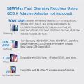 VIKEFON 30W Wireless Charger For iPhone 15 14 13 12 Pro XS XR Induction Type C Fast Charging Pad For Samsung S22 S21 S20 Xiaomi.