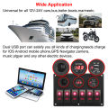 24V 12V 6 Buttons Switch Panel With Digital Voltmeter Tester USB Chargers 3.0 Light Toggle Car Power Adapter Marine Boat Caravan. 