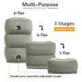 Inflatable Sleeping Foot Rest Pillow for Air Travel, PVC Adjustable 3-Layer Flight Footstool Cushion for Car Office. 