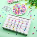 556Pcs/Set Multi Color Polymer Clay Beads And Letter Beads For DIY Bracelets Keychains Jewelry Making Craft Supplies. 