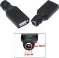 1Pc USB-A to DC 5.5x2.1mm Power Adapter Tip Cable, Male/Female DC Jack Connector for 5V.