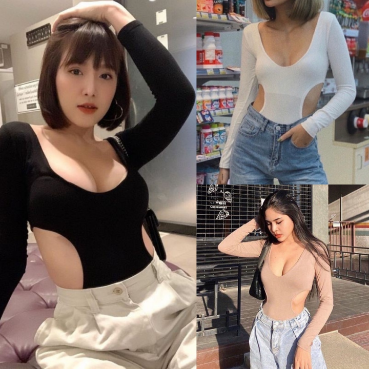 🌈Spinnyhouse🌈Bodysuit long sleeve backless‼️ Extra thick fabric‼️ Young ...