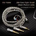 CVJ TS800 HIFI Audio Upgrade Cable Earphones Silver-Plated Eight-Braid Wire for 2.5/3.5/4.4mm.