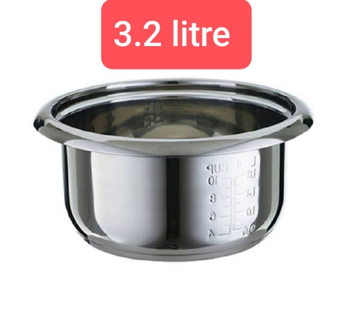 kiam rice cooker stainless steel inner pot (3.2 litre)