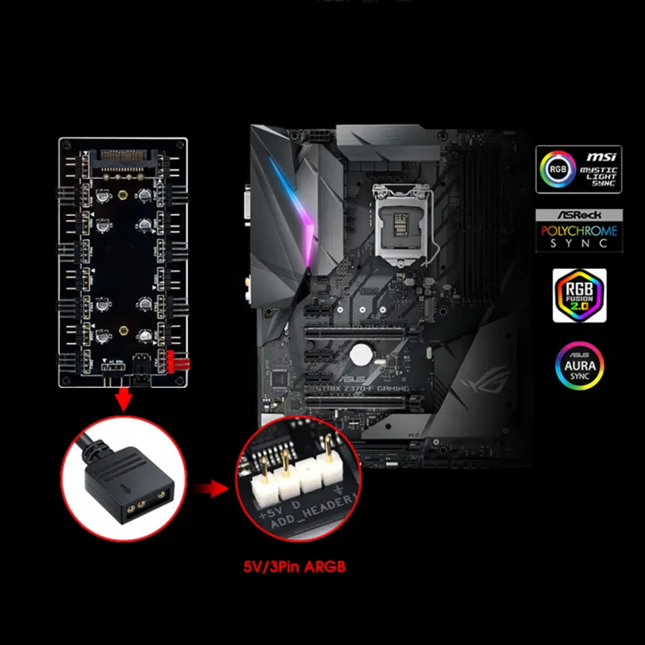 12V%204Pin/5V%203PIN%20Cooler%20Fan%20HUB%20Splitter%20SATA%20Power%20Supply%20ARGB/RGB%20PWM%20Fan%20Hub%20Case%20Fan%20Hub%20Adapter%20Motherboard%20Sync%20with%20Cable%20-%20Image%204