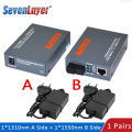 Gigabit Fiber Optical Media Converter HTB-GS-03 1000Mbps Single Fiber SC Port External Power Supply Optical Fiber Transmitter. 