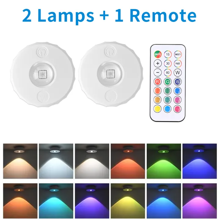 RGB%20Led%20Spotlight%20Downlight%20with%20Remote%20Control%20Rechargeable%20Under%20Cabinet%20Lights%20for%20Display%20Closet%20600mAh%20Dimmable%201-4%20Pack%20-%20Image%207