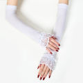 Women Long Elastic Arm Sleeve Fingerless Driving Gloves  Lace Arm Cover Sun Protection Wrist Sleeve Comfort Soft Mittens. 