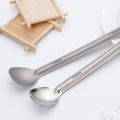 Tiartisan Ultralight Titanium Spoon Spork Long Handle Tableware Outdoor Camping Portable Matte Polished Dinner Cutlery.