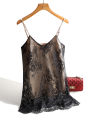 Lace Spaghetti Strap Top Women Halter V Neck Basic Cami Sleeveless Satin Silk Tank Tops Summer Camisole Plus Size.
