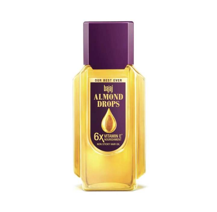 Bajaj Almond Drops Hair Oil, 100ml, Hair Oil, 6X Vitamin E, Almond Oil, Light and Non-Sticky, Hair Fall Control