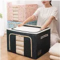 Pack Of 2 Storage Box Foldable Large Capacity Oxford Cloth Clothes Sundries Organizer Case For Household 66ltr. 