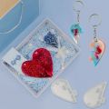 3Pcs Heart Puzzle Key Chain Silicone Mold, Couple Pendant Heart Lover Puzzle Resin Casting Mold With Hole, Diy Jewelry Making. 