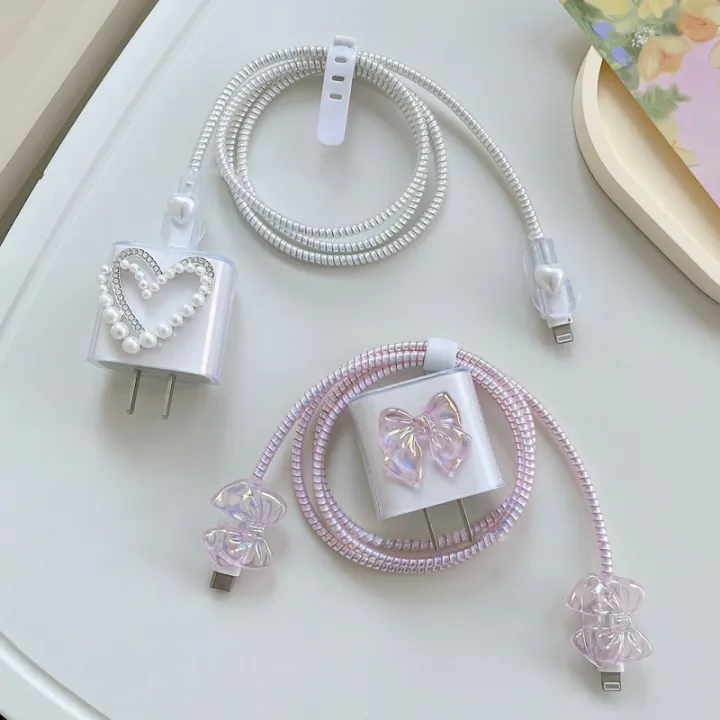 3D%20Pink%20Bow%20Cable%20Charger%20Protector%20Cover%20For%20IPhone%20IPad%2018W%2020W%20Original%20Charger%202024%20New%20Data%20Line%20Spiral%20Winder%20Protective%20-%20Image%205