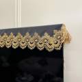 1 Piece of Embroidered Mesh Lace Table Runner, French-Style Simple Polyester Fiber Table Runner with Pendants, Suitable for Dining Tables, Coffee Tables, Dressers, Shoe Cabinets, Daily Home Decoration, and Weddings, Parties, and Holidays. 