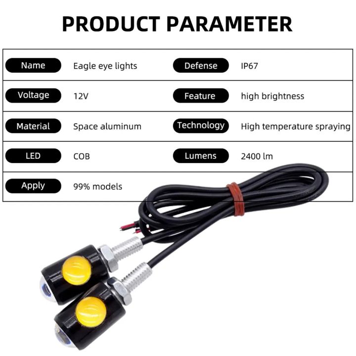 Mini Led Rear Brake Indicators Universal Motorcycle LED Eagle Eye Shape Mini License Plate Light Turn ...