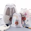 RK 10PCS Bear Motif Waterproof Storage Bag | Simple Transparent Travel Storage Bag | COD. 