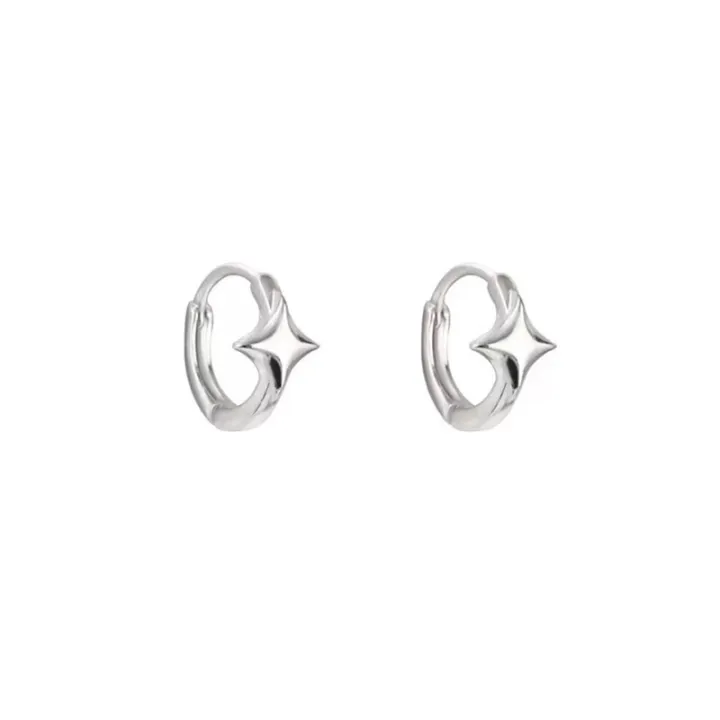New%20Trendy%20Four-pointed%20Star%20Hoop%20Earrings%20For%20Women%20Simple%20Asymmetric%20Silver%20Color%20Earring%20Aesthetic%20Jewelry%20%20-%20Image%205