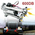 Super Loud 600DB Dual Trumpet Train Horns for Trucks 12V Stainless Steel Electric High Decibel Chrome Finished Car Speaker with.