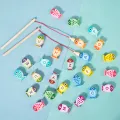 Kids Wooden Fishing Game Toys Gifts Early Education Alphabet Numeric Cognitive Toys Children Interactive Games Toys for Gifts. 