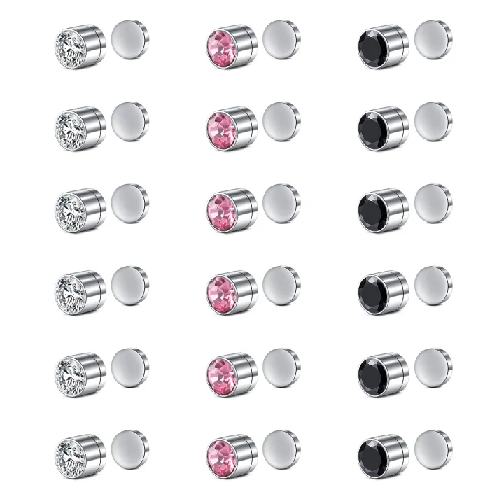 4/9%20Pairs/Set%20Stainless%20Steel%20Ear%20Clips%20And%20Fake%20Nose%20Studs,%20No%20Need%20for%20Piercing,%20Directly%20Wear%20Fashionable%20Clip-On%20Earrings%20-%20Image%205