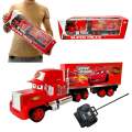 Lightning McQueen RC Truck – Remote Control Super Truck with Rusteze Container, Rechargeable Mack Trailer Car Toy for Kids. 
