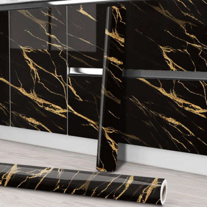 Self Adhesive Marble Sheet Sticker 60cm x 200cm Waterproof Oilproof PVC for Kitchen