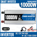 Portable 10000W Inverter 12V/24V/48V DC to 220V AC with Universal Outlet for Solar/RV/Home Backup System with USB Port & CE. 