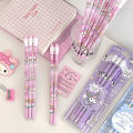 Sanrio Kuromi HB Pencils 12 Pencils & 1 Pencil Roller Stationery Box Set, Student Writing Drawing HB Pencils Sketch Pens. 