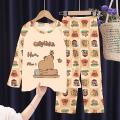 Full Sleeve Capybara Pajamas Sets Children Sleepwear Kids Pyjamas Boys Pjs Pijama Suits for 3 to 14Years Teenager Baby Clothes.
