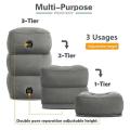 Inflatable Sleeping Foot Rest Pillow for Air Travel, PVC Adjustable 3-Layer Flight Footstool Cushion for Car Office. 