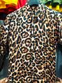Men linen shirt with leopard/tiger pattern. 