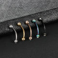 5 Pcs Stainless Steel Crystal Eyebrow Piercing Lot Tongue Piercing Snake Eyes Eyebrow Ring Mixed Snake Bite Piercing Lot 6/8mm. 