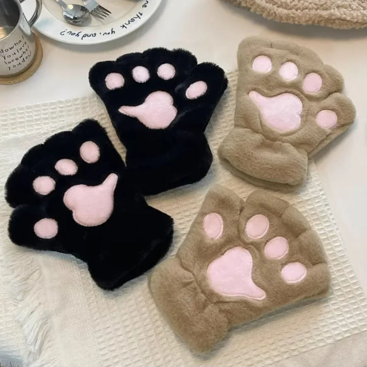 Lovely%20Plush%20Cat%20Claw%20Paw%20Gloves%20Plush%20Mittens%20Warm%20Soft%20Plush%20Short%20Fingerless%20Fluffy%20Bear%20Gloves%20Costume%20Half%20Finger%20Gloves%20-%20Image%205