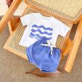 2024 Summer Girl Baby Clothes Set Newborn Baby Cotton Sun Flower Print T-shirt+Beach Shorts Toddler Boy Outfit Suit 0-3Y.
