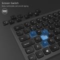 German Imported Rechargeable Wireless Keyboard Mouse Combo, seenda Ultra Quiet Full-Sized Cordless Keyboard and Mouse Set with 3 Level DPI and Long Battery Life for Windows Laptop Computer - Space Gray. 